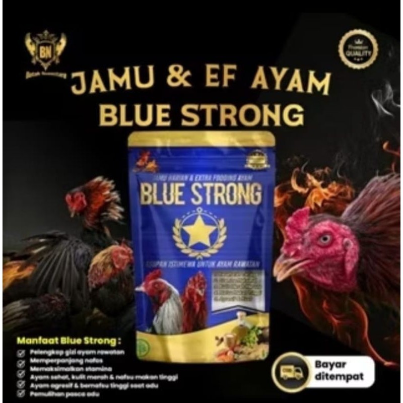 Obat Ayam Tarung Kuat Blue STRONG Jamu Ekstra Fooding Bangkok Aduan Agar Sehat Nafas Panjang Merah M