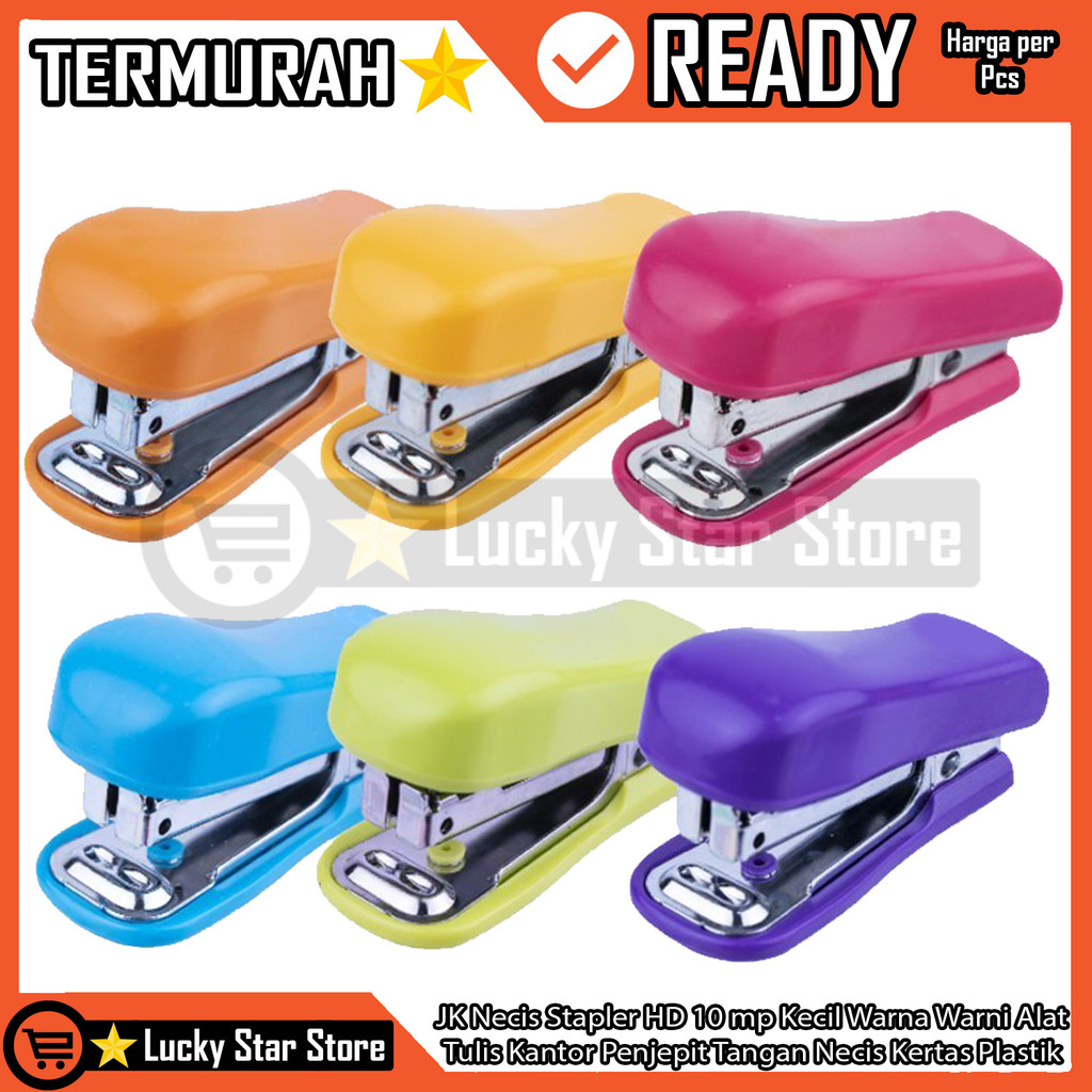 

JK Necis Stapler Mini Hd 10mp Stepler Jepretan Hekter Steples Kecil Perlengkapan Sekolah Kantor Sarung Hekter Warna Warni Color Colors Jekrekan Ceklekan Pengokot Menjepit Kertas Penjepit Bungkus Dokumen Buku XNDL Atk Alat Tulis
