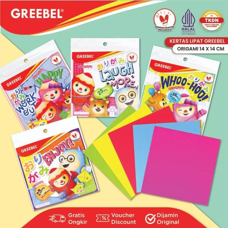 

Origami Kertas Lipat Greebel / Paper Craft 5 Warna isi 25 Lembar