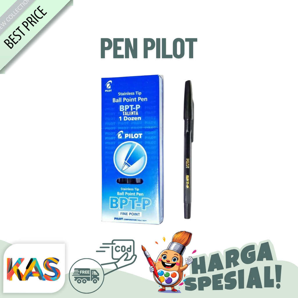 

Ball Point Pen Pilot #BPT-P / Pulpen Pilot Stainless Tip Tinta Hitam - SATUAN