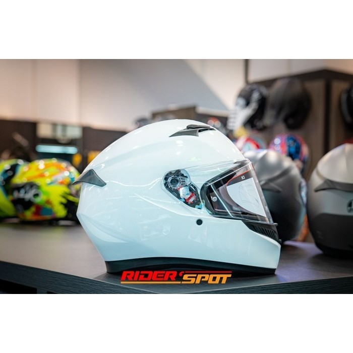 Helm Motor AGV K3 Mono Seta White Full face Original Italy Riding Tour