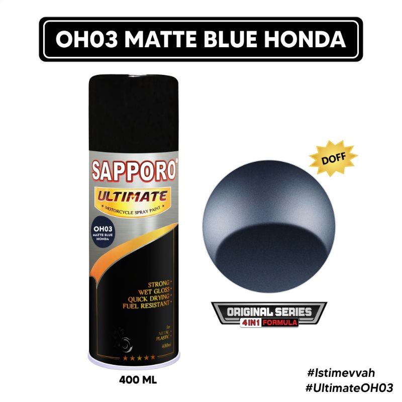 OH03 Matte blue Honda sapporo ultimate 400ml cat semprot pylox pilok pylokco