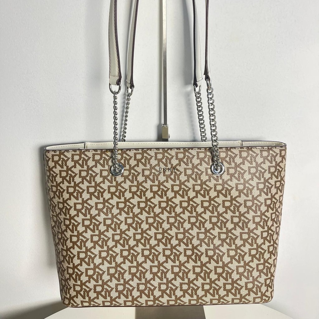 DKNY Large Tote Bag Beige ToteBag Wanita