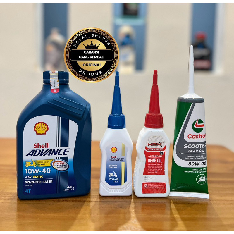 OLI SHELL AX7 MATIC SAE 10W-40 800 ML & OLI SHELL GARDAN  SHELL 120 ML / OLI GARDAN CASTROL 120 ML O