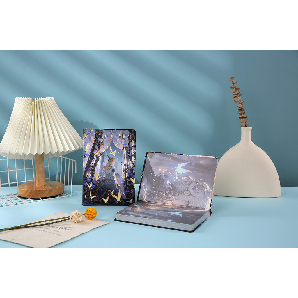 

Dreamy Girl Notebooks,Hot Stamping Hardcover Cover Full-Color Illustrated Notepad,112 Sheets/Book,Office Study Diary