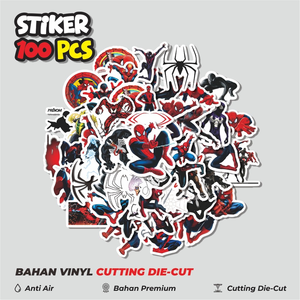 

Terbaru! 50 pcs Ultimate Spider Man Sticker Dekorasi Lucu Kreatif untuk Notebook, Skateboard, HP