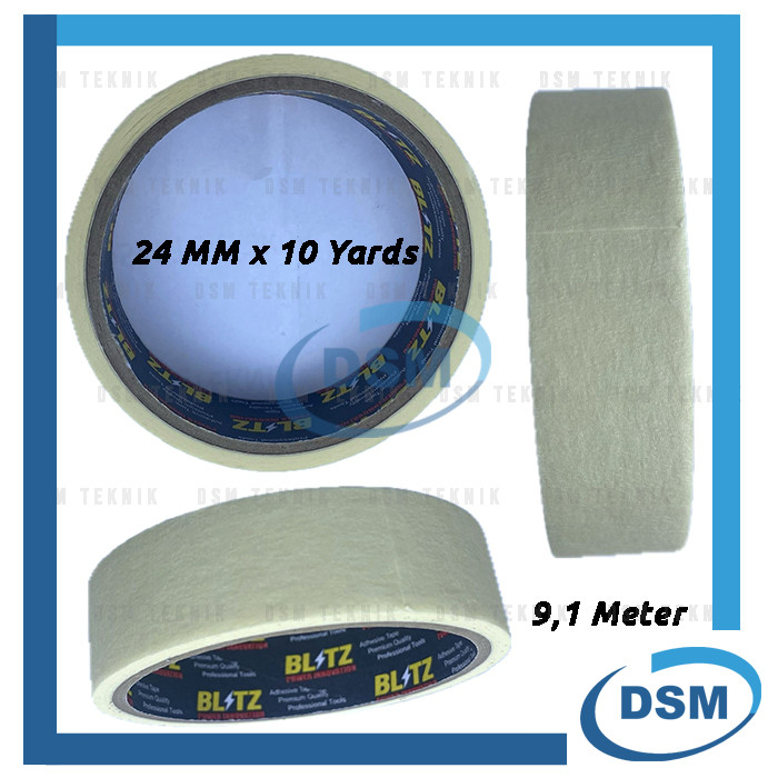 

BLITZ MASKING TAPE PUTIH SELOTIP SOLASI KERTAS TAPE CAT 24 MM X 10 YARD 2" INCH