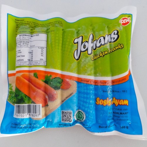 

Jofrans Sosis Ayam 15/360 Gr