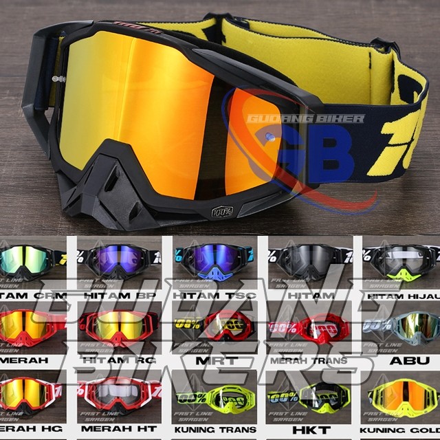 KACAMATA GOGGLE 100% HELM TRAIL JPX KLX CRF MOTOCROSS SUPERMOTO TRABAS KERENco