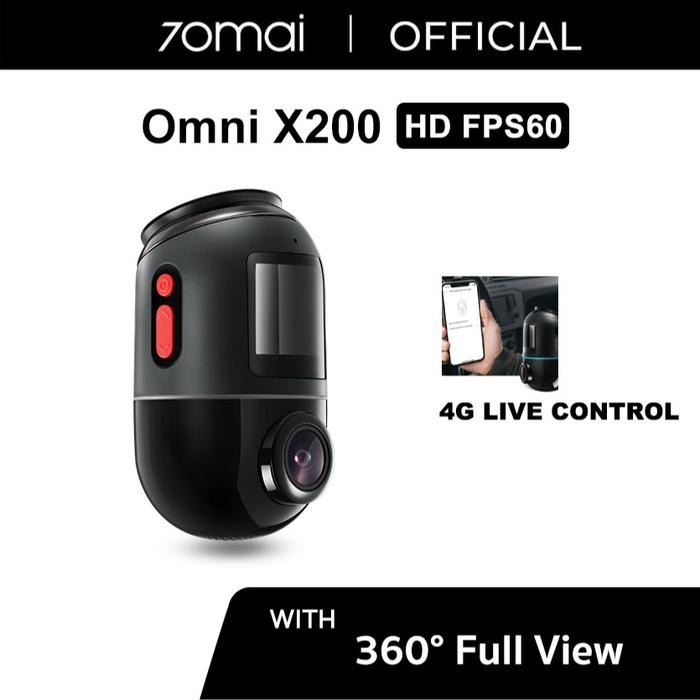 PROMO70mai Dash Cam OMNI X200 (64GB) 360° Full View 4G Connect HD 1080P FOV 140° Kamera Depan Dasbor
