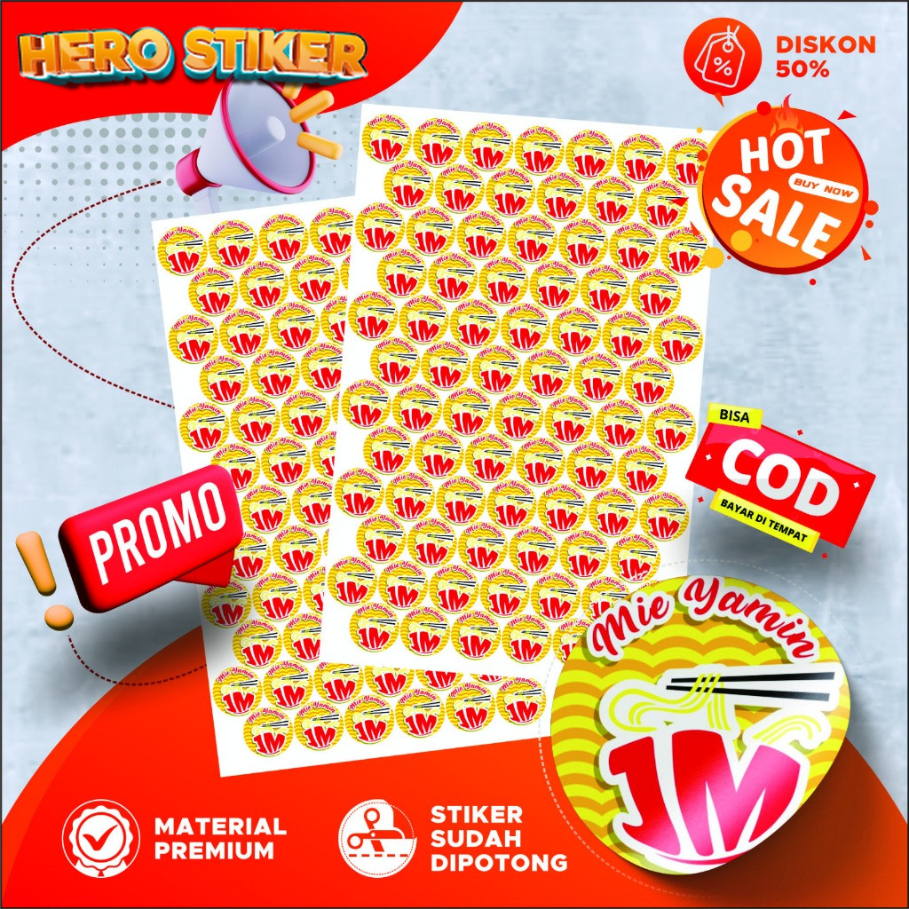 

Custom Stiker Label Makanan Minuman Olshop Logo + Potong | Print Sticker A3 VIRAL LABEL PRODUK KEKINIAN