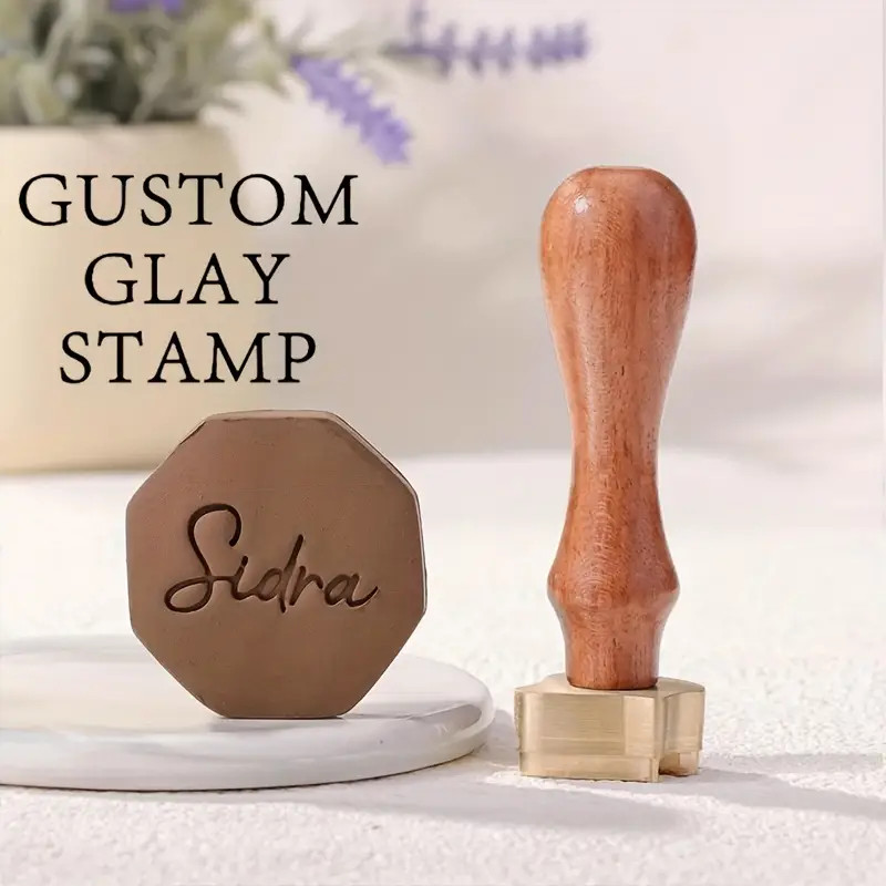 

Custom Copper Ceramic Stamp for Pottery & Polymer Clay - Personalized Signature, Perfect Father's Day Gift, Art Supplies