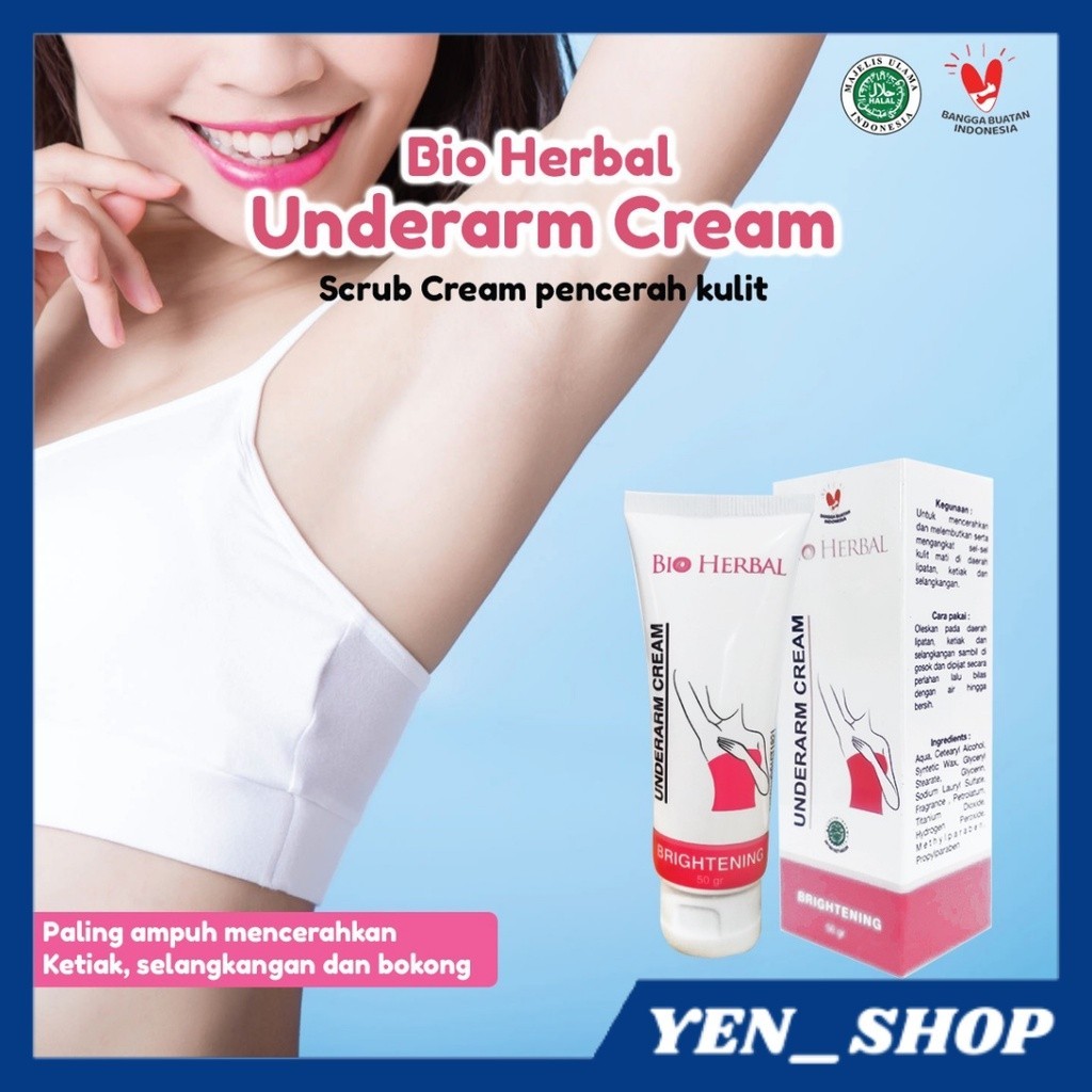 BIO HERBAL UNDERARM axillary cream krim untuk pemutih pencerah memutihkan ketiak dan lipatan selangk