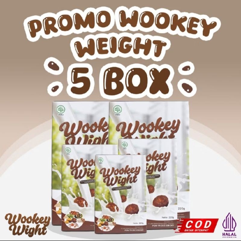 

original wookey wight 5 box - susu penambah berat badan alami tanpa efek samping