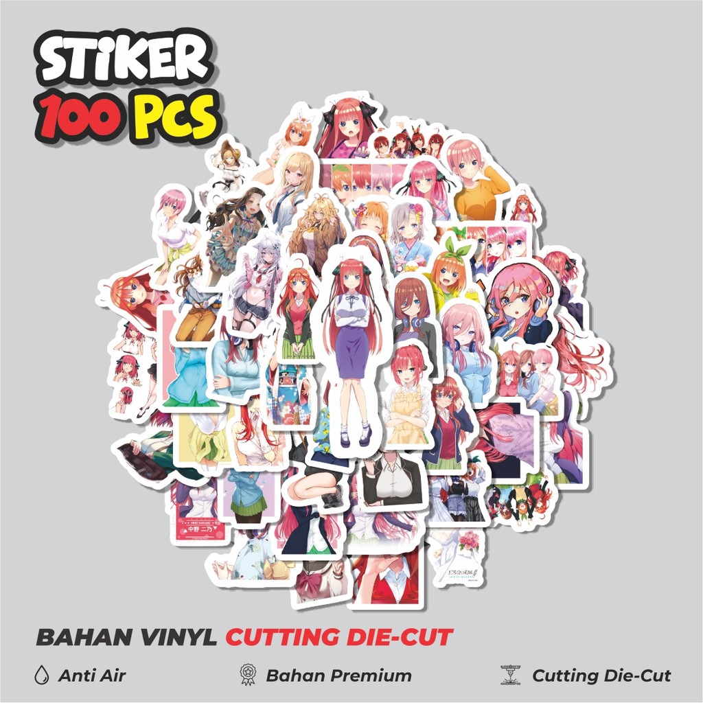 

Terbaru! 50 pcs Stiker AnimeThe Quintessential Quintupletsl (Gotōbun no Hanayome) Dekorasi Lucu Kreatif untuk Notebook, Skateboard, HP