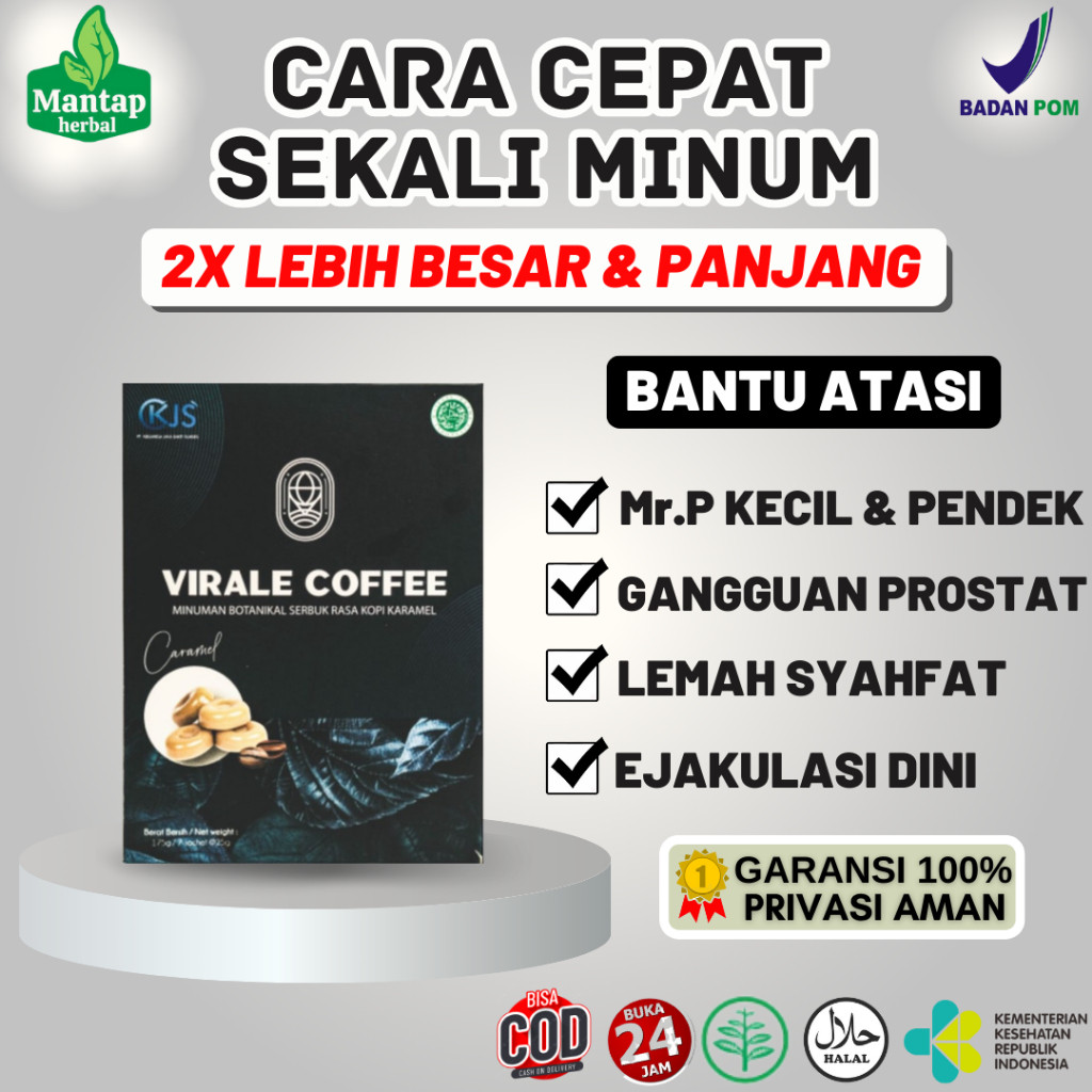 

VIRALE COFFEE Minuman Kesehatan Dan Penambah Stamina Mendukung Vitalitas Pria Dewasa Rasa Caramel