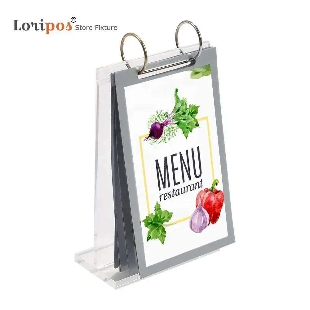 

Acrylic Double-sided Page Display Drinks Menu Table Album Desk Sign Restaurant Hotel Label Holder Photo Stand