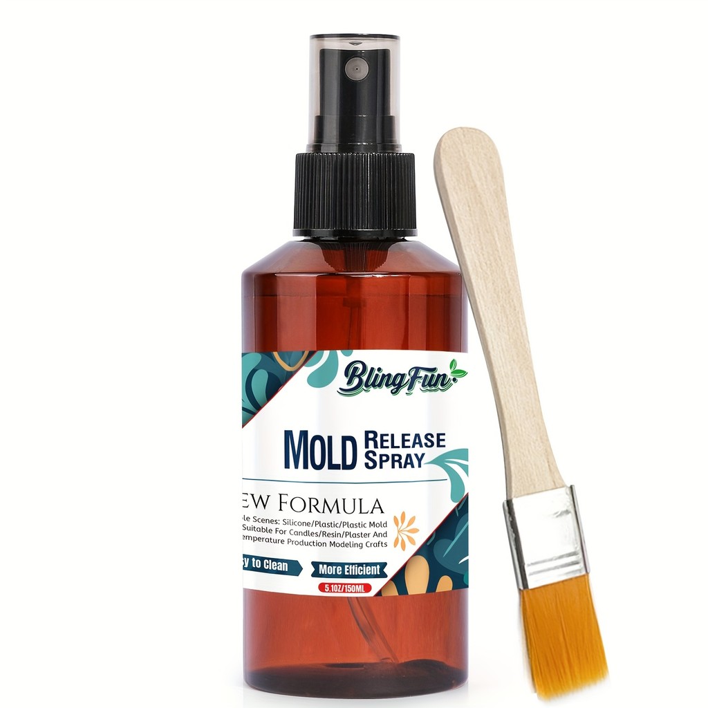 

BlingFun Silicone Mold Release Spray - Fast-Drying, Easy-Clean Formula for Candles, Resin, Plaster Crafts - 150ml/5.1oz