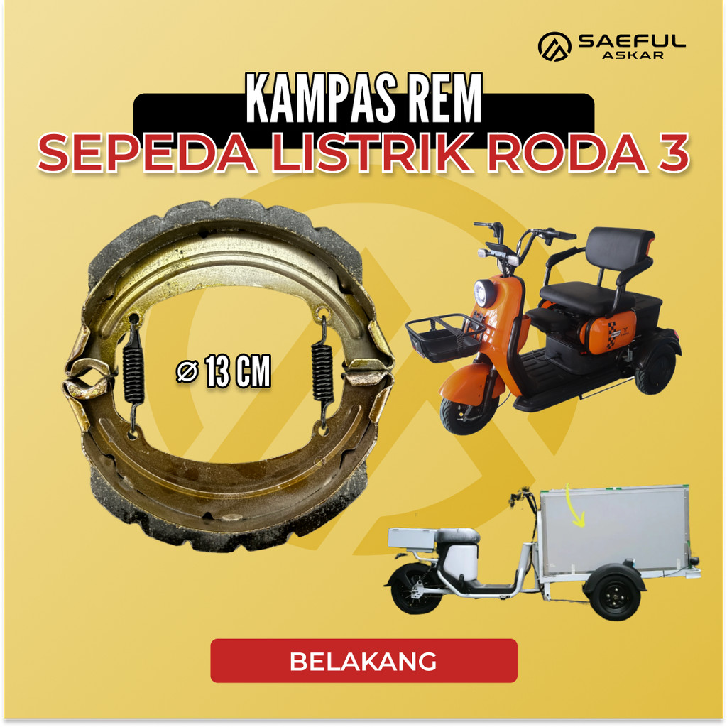 Kampas Roda 3 130 mm 13 cm Roda 3 Listrik Gerobak Listrik