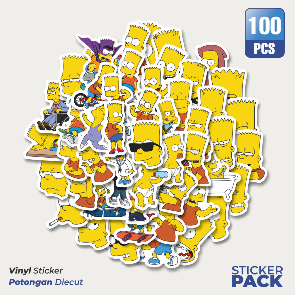 

Stiker Vinyl Stiker Kartun Bart Simpson Waterproof Aesthetic- Untuk Laptop, Motor, dan Helm - Paper Stationery Pack