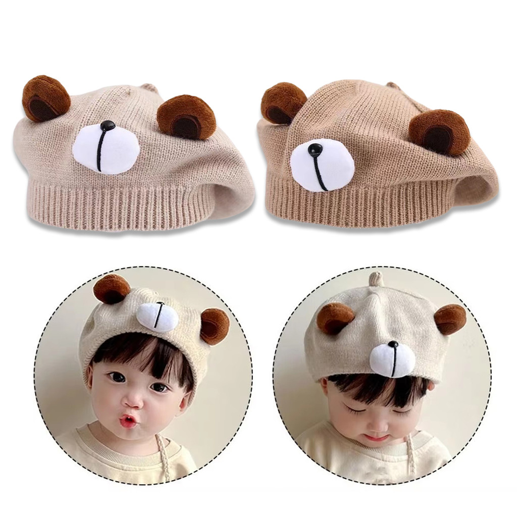 Topi Beret Bayi pilihan warna topi pelukis anak laki laki topi rajut bayi perempuan 5 Bulan - 3 Tahu