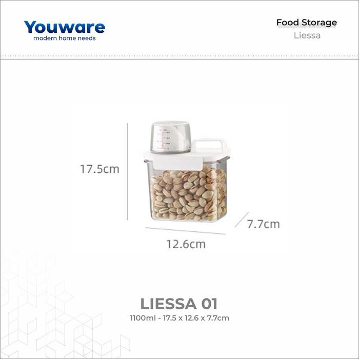

(COD) YOUWARE - Liessa Toples Aesthetic Transparan Makanan / Kontainer Botol Minyak 2 L Liter Penyimpanan Cemilan Makanan Beras Sereal Kacang-Kacangan Snack Food Container dengan takaran Kedap Air dan Udara Dapur Oil - Liessa 01