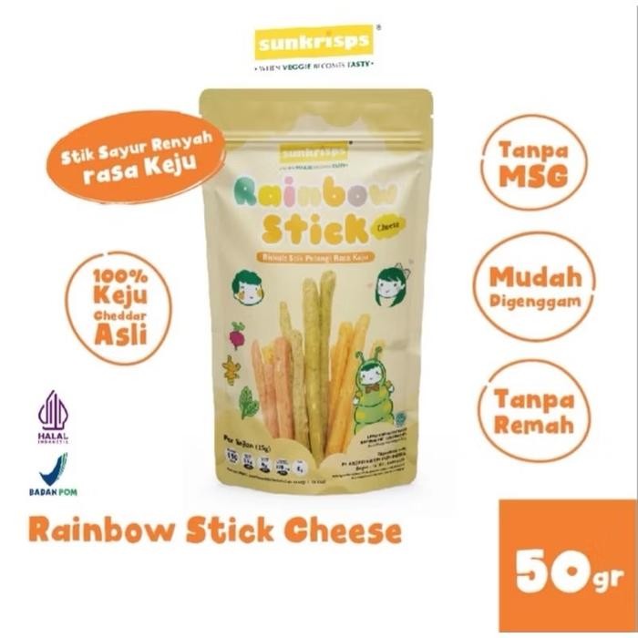 

Sunkrisps Rainbow Stick 50gr | Stik Keju | Snack Cemilan Sehat Bayi Anak - Cheese