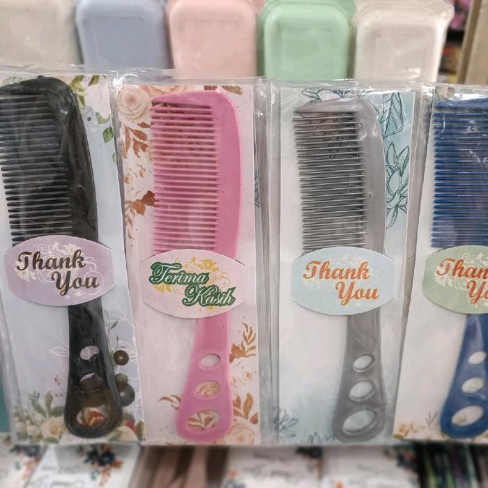 

(isi 100 pcs) Souvenir Sisir Kemas Plastik + Alas Shaby Sisir - -, -