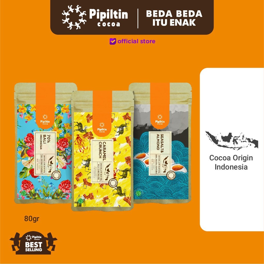 

Pipiltin Cocoa Dark Coklat - Chocolate Gift Package 3 Bar 80gr