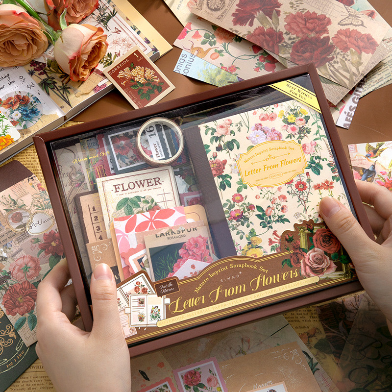 

154 pcs Large size Scrapbooking Set DIY Diary Album Stickers Material paper tape Set students Stationery prizes Journal Gift box