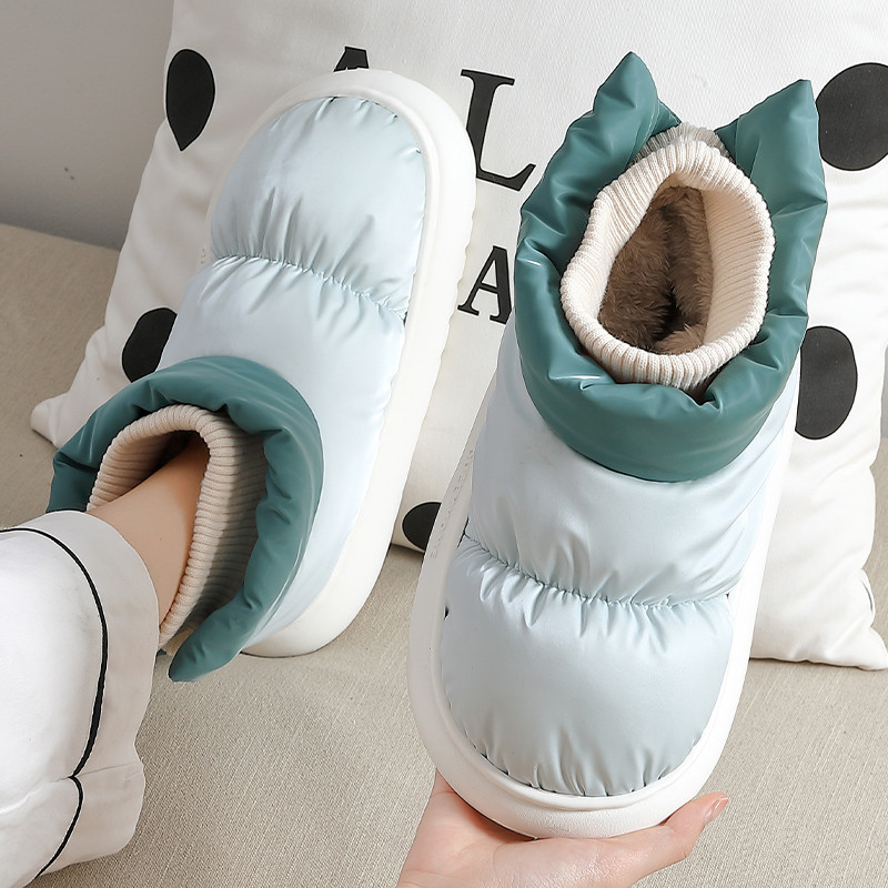 QYCKABY Eider Down Boots For Women Ankle Thick Platform Warm Plush Shoes Soft Exercise Shoes Men Win