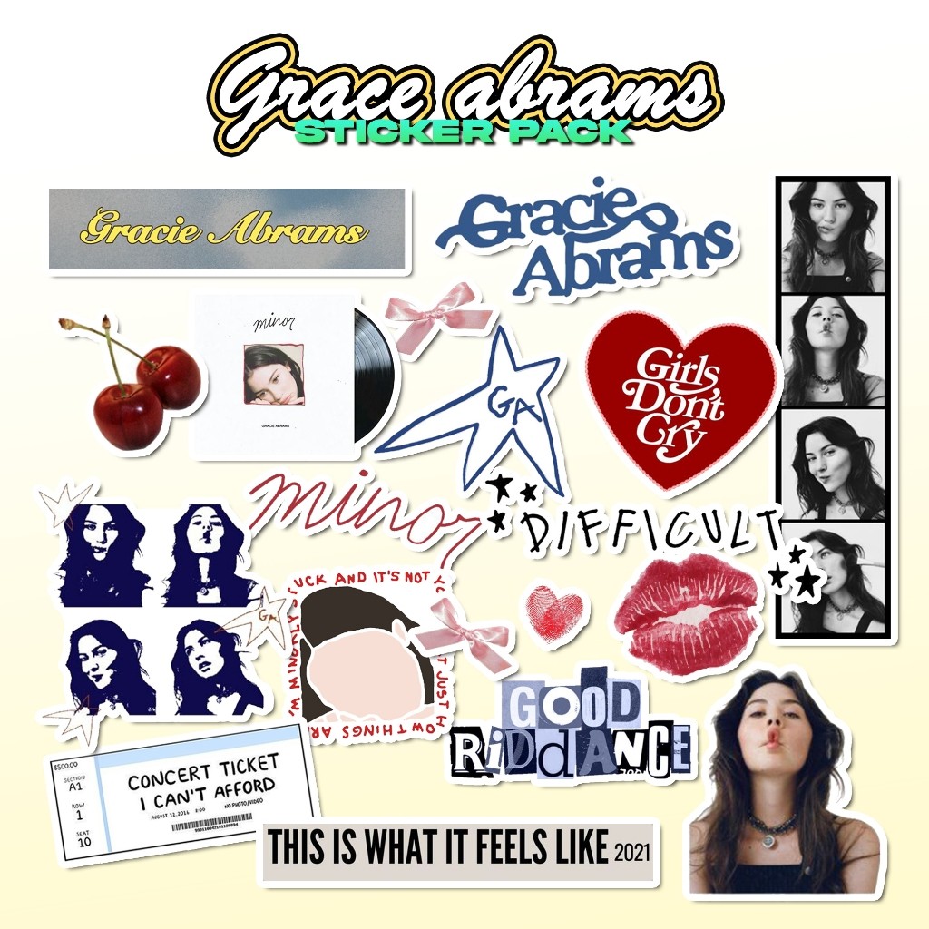 

Stiker Gracie Abrams Stiker Aesthetic Pack | Tahan Air Anti Luntur Garansi 100% | Stiker Aesthetic Hp Laptop Lucu