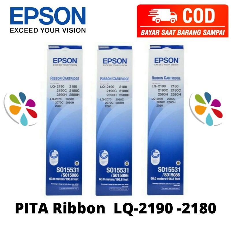 PITA Ribbon EPSON  LQ-2190-LQ2180 komplit rumah & pita nya Hitam