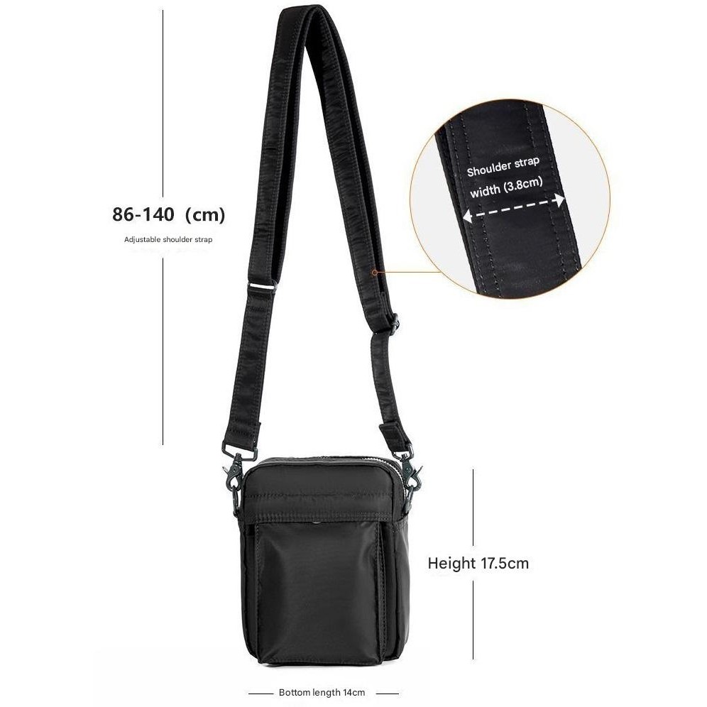 PORTER PX TANKER Vertikal Nylon Shoulder Bag Messenger Tas Selempang Versatile 7.9 Inch