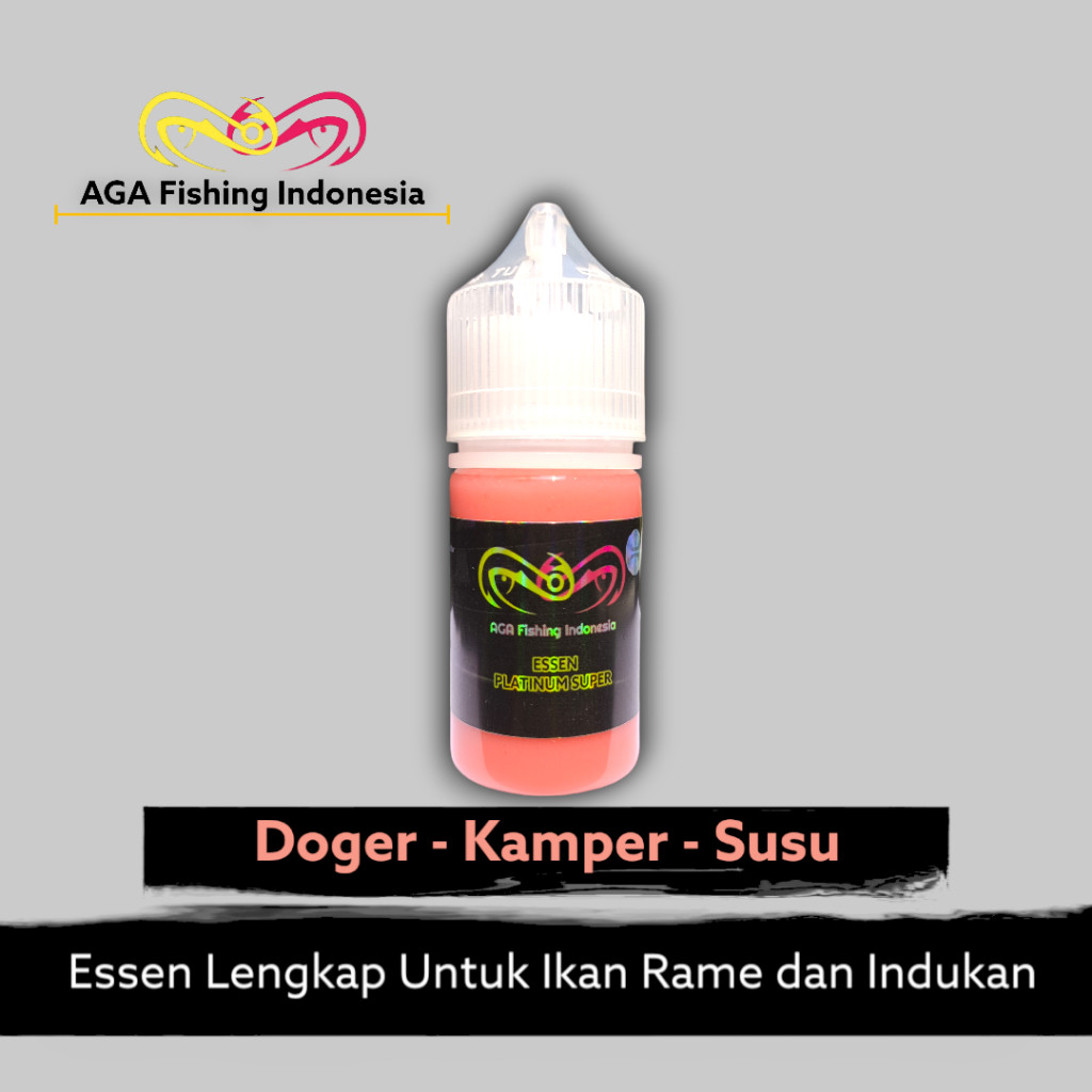 

AGA Essen Oplosan Aroma Doger Kamper Susu Umpan Pancing Semua Jenis Ikan 15ml 30 ml