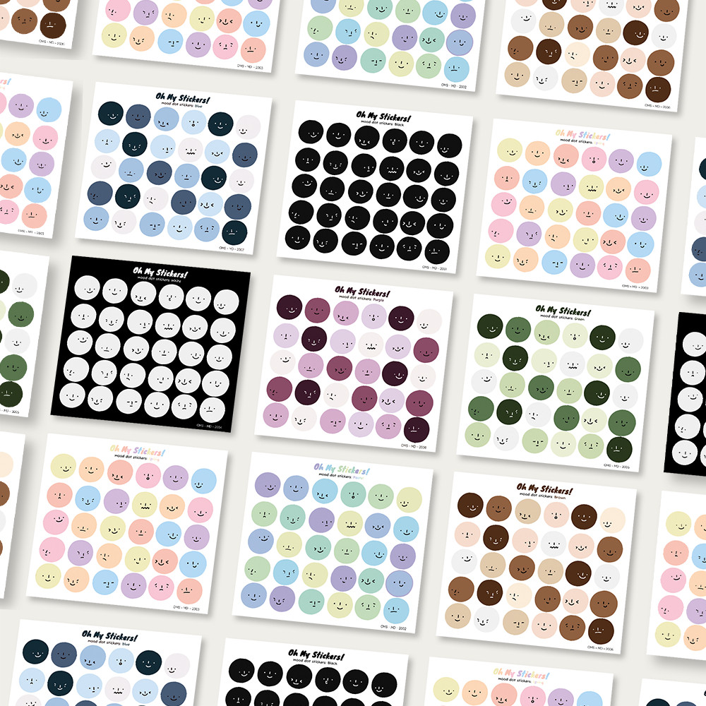 

Mood Dot Sticker | 1.8cm Diameter Stiker | Journaling Sticker Bulat dengan Ekspresi