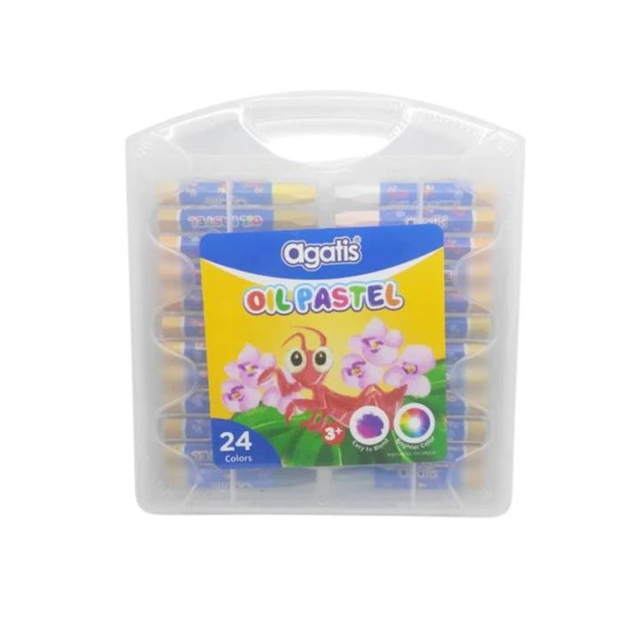 

【M-MT】DISKON!!! Crayon Krayon Anak AGATIS Oil Pastel 12 Warna & 24 Warna - SET - 24 Warna