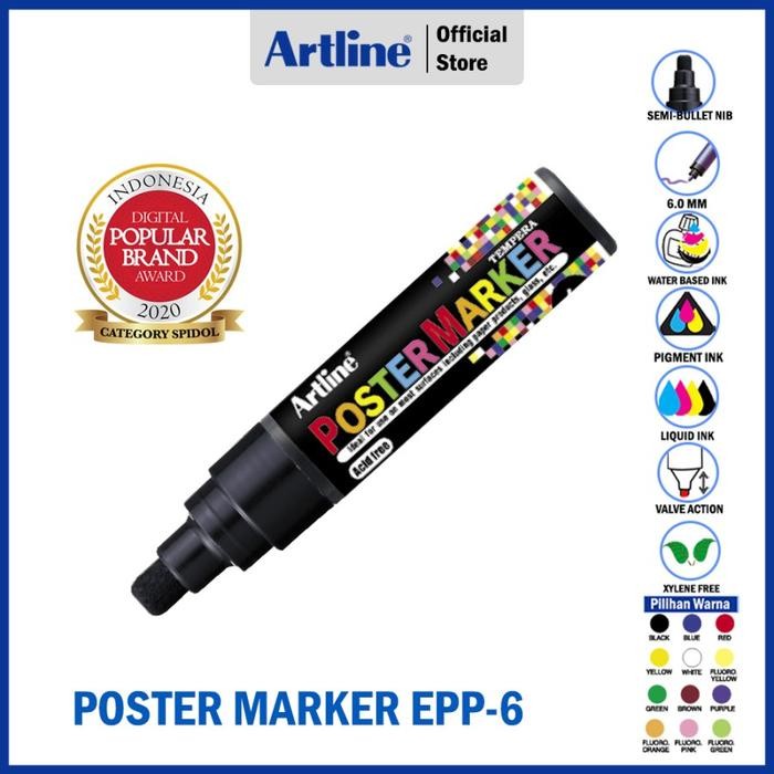 

【M-MT】FLASH SALE!!! SPIDOL ARTLINE POSTER MARKER 6MM EPP-6 - Fl. Pink