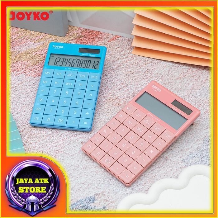 

Joyko Calculator Kalkulator CC-48BP 12 Digits Check Correct - Blue and Pink