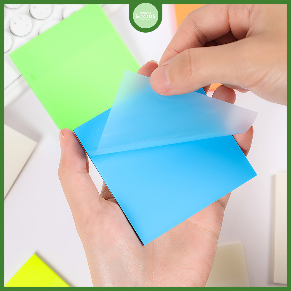 

KAN 50 Lembar Sticky Notes Kertas Memo Paper Transparan Anti Air