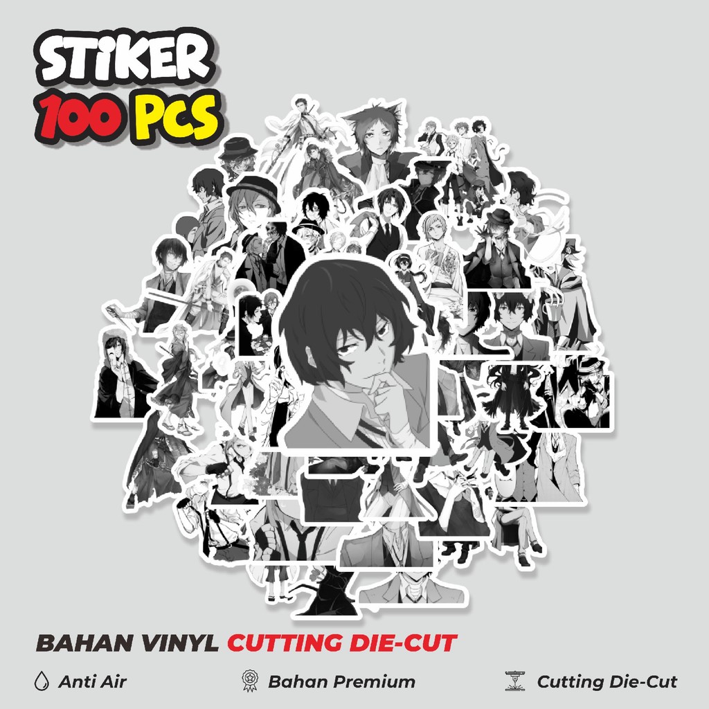 

Terbaru! 50 pcs Stiker Anime Bungou Stray Dogs Dekorasi Lucu Kreatif untuk Notebook, Skateboard, HP