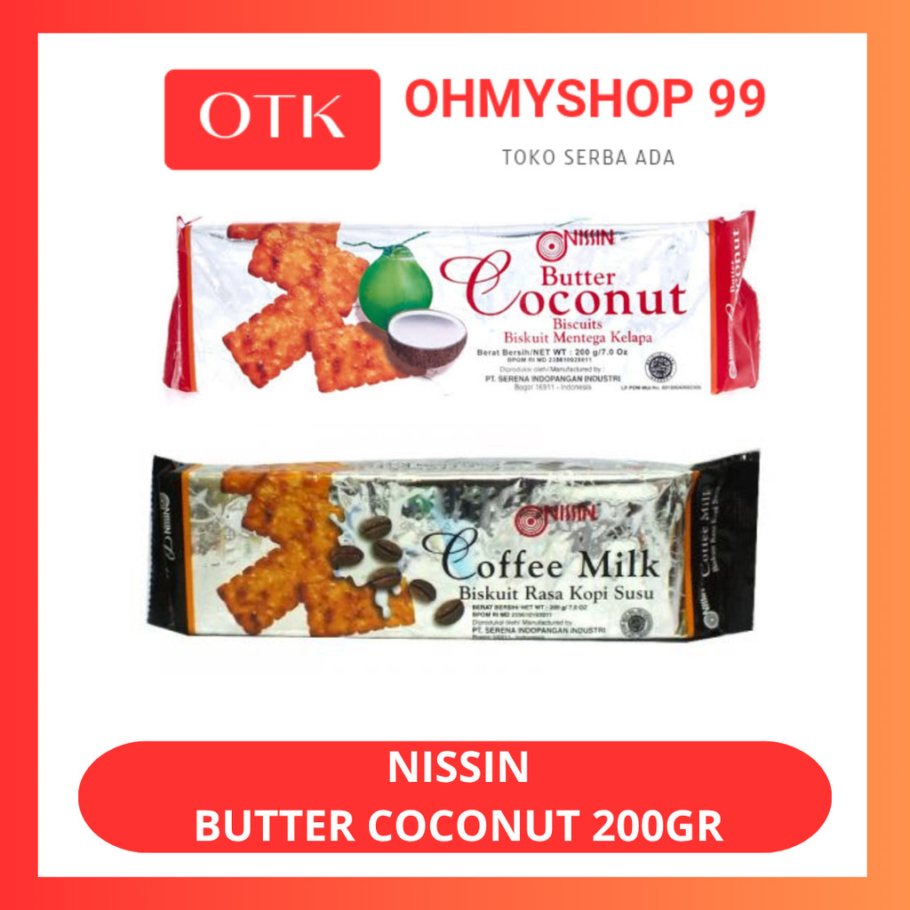 

NISSIN Crakers Biskuit Butter Coconut Coffe Milk 200gr
