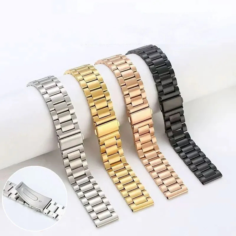 Tali Jam Tangan Pria Stainless Steel untuk Huawei GT5 GT4 49mm Tali Samsung S4 S5 42mm 46mm Tali Jam