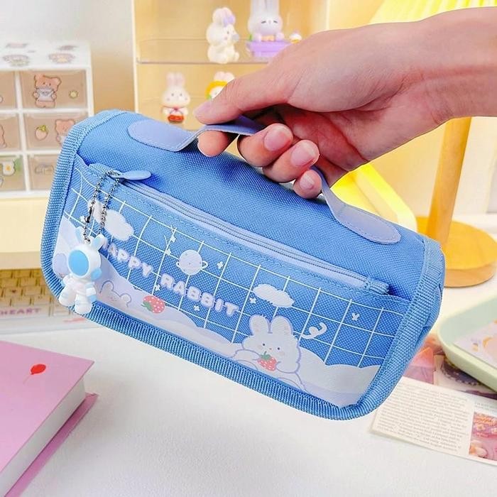 

[New Arrival] Kotak Pensil Karakter Lucu FREE Gantungan / Kotak Pensil Anak / Tempat Pensil Anak K005 - Biru