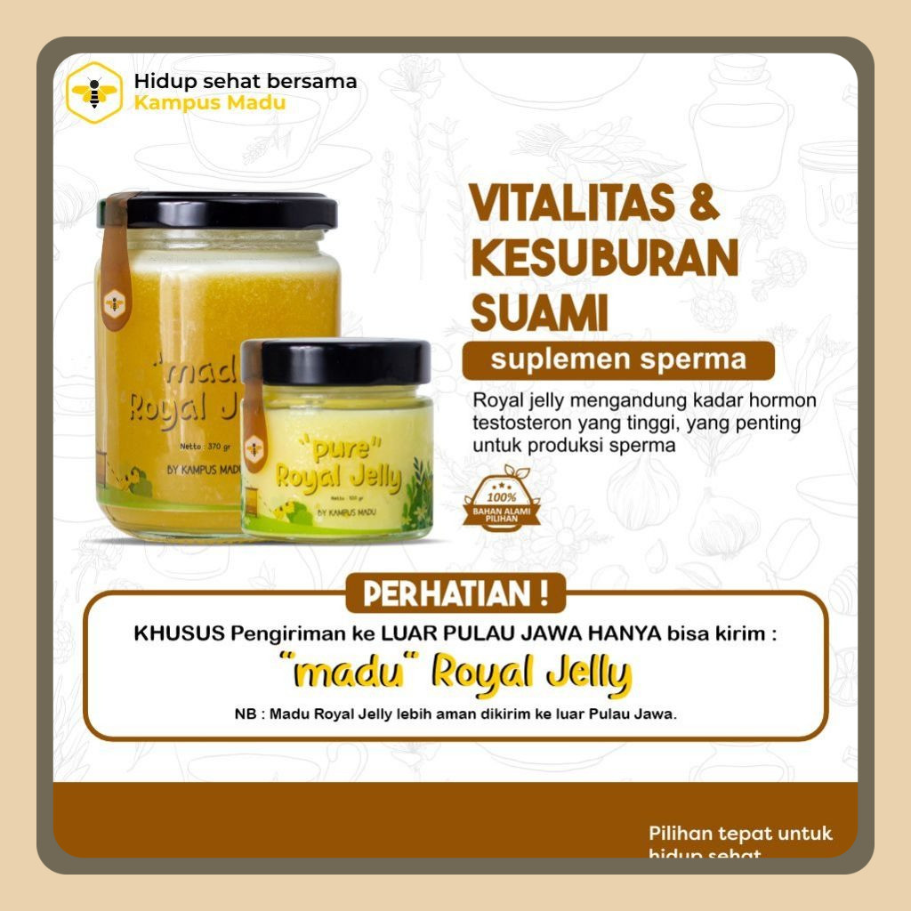 

Royal Jelly Asli 100% Alami Ratu Lebah - Kampus Madu