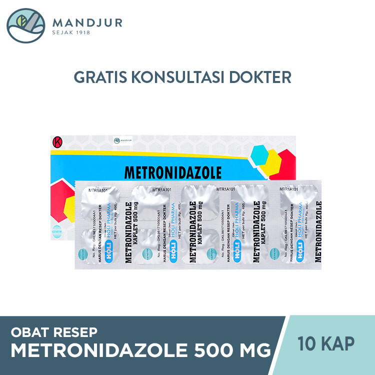 Metronidazole Holi Pharma 500 Mg Strip 10 Tablet