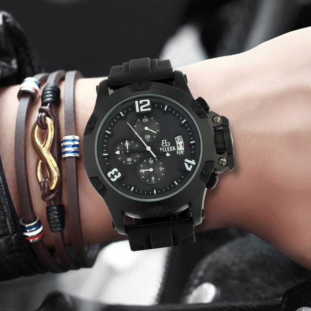 BELLEDA 9050 Jam Tangan Pria Chrono Aktif Tahan Air 100% Original Man Watch