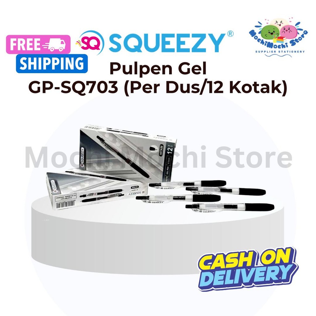 

PER DUS/12 KOTAK/144 PCS Pulpen Gel SQUEEZY GP-SQ703 | Pulpen Gel | Gel Pen | Needle Tip 0.5mm | Pulpen Gel SQUEEZY GP-SQ703 | Bolpen Gel