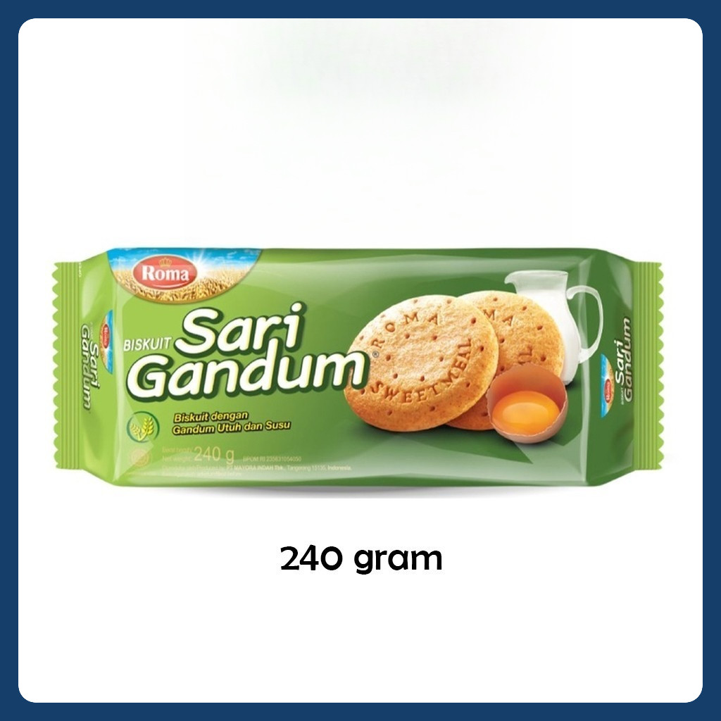 

ROMA SARI GANDUM 240GRAM - BISKUIT GANDUM DAN SUSU
