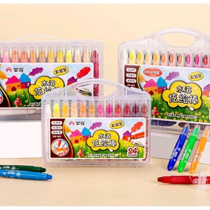 

TERLARIS! Silky Crayon Grasp Mata Besar / Sedang / Kecil 48 warna Crayonnya Para Juara - mata sedang